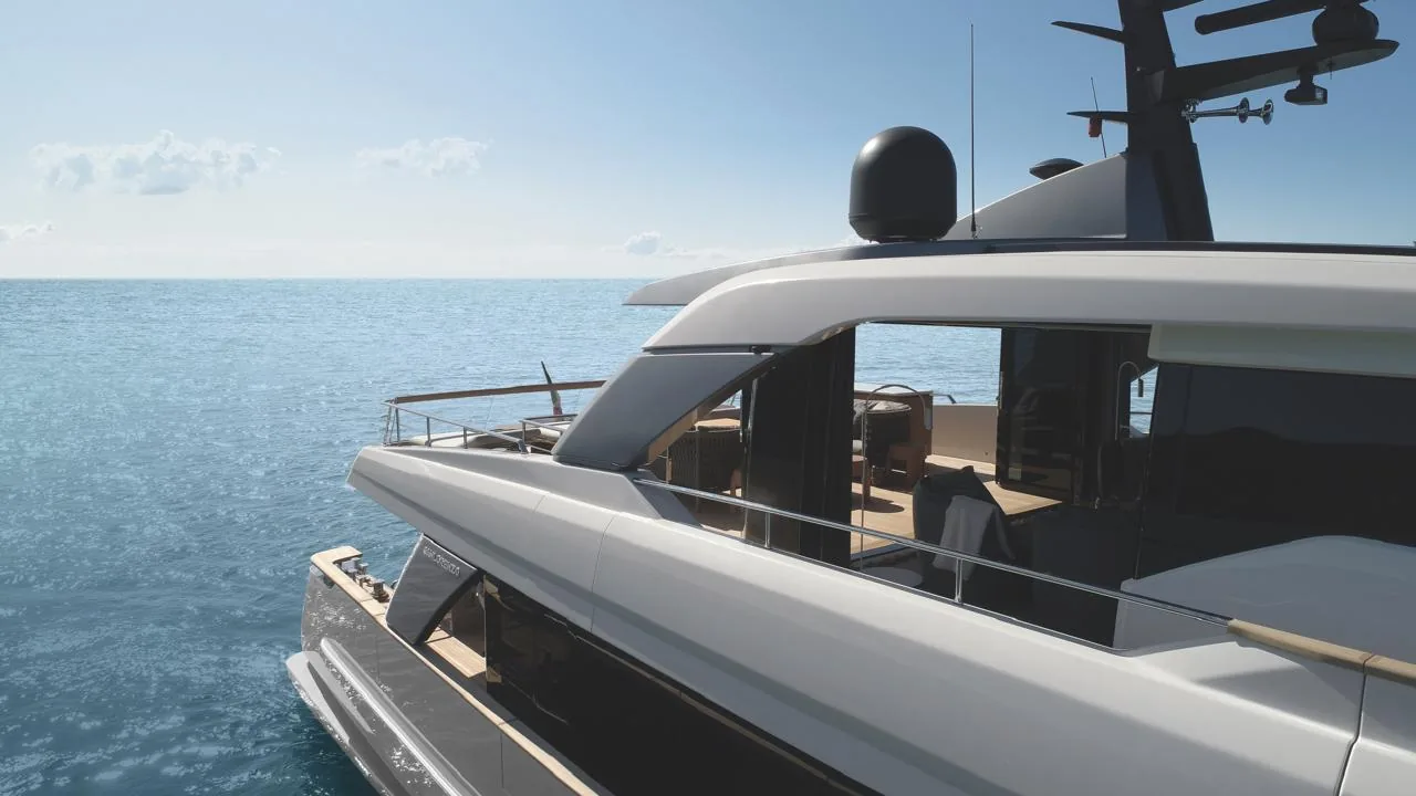 Upper deck side doors open to the deck